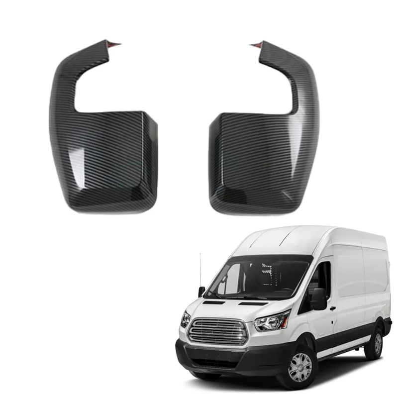 Car Carbon Rear View Rearview Side Glass Mirror Cover Trim Side Mirror Caps for Ford Transit 2017 Tourneo Custom 2016