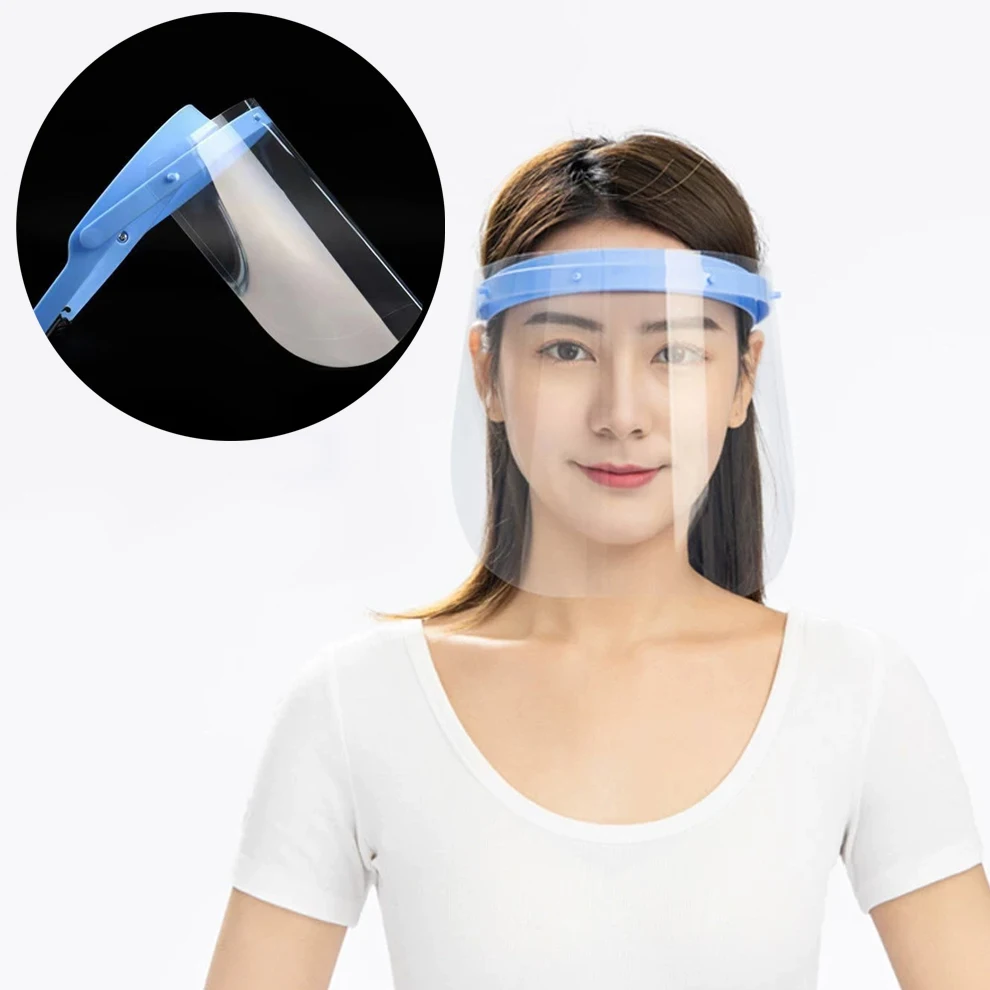 Dental Protective Face Dental Face Shield with Detachable Face Shield Anti-Fog Dustproof Replacement Covers 1 shelf + 10 Shields