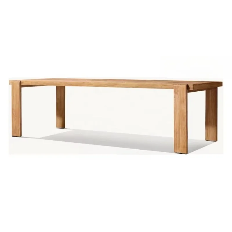 Minimalist Teak Dining Table for Outdoor Use Patio Garden Hotel Perfect for Elegant Gatherings