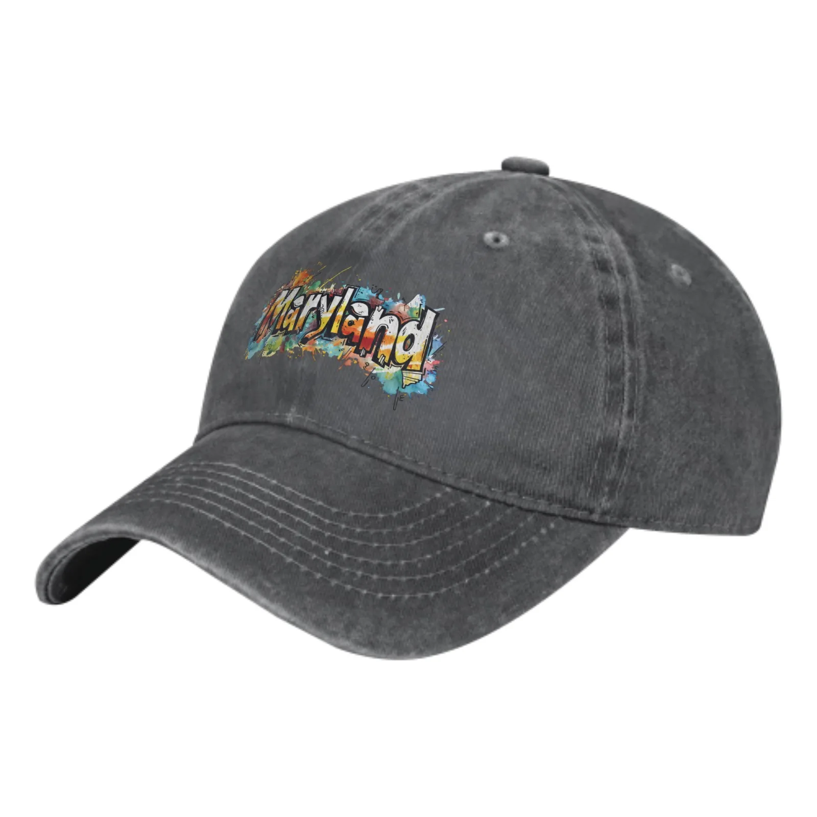 

Graffiti Maryland Baseball Cap Adult Denim Hat Cotton Fashion Washed Cap Unisex Adjustable Outdoor Sports Daily