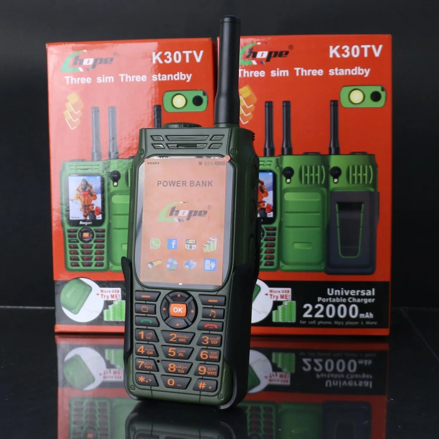 هاتف متين رخيص الثمن مع بنك الطاقة إشارة قوية بصوت عال وظيفة التلفزيون صوت سحري مصباح يدوي مزدوج 3 SIM 2G GSM بطارية كبيرة #3