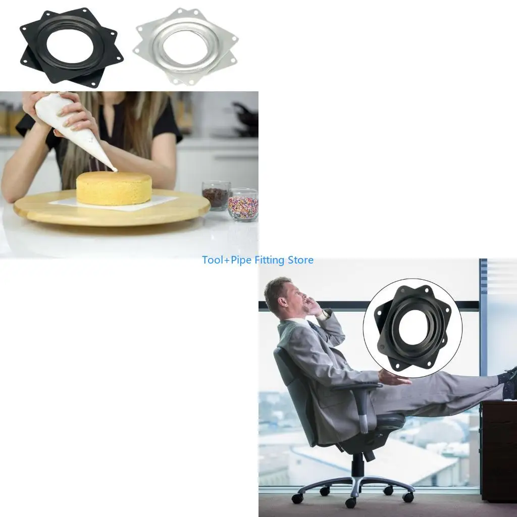 F92B Heavy Duty Stool Swivels Plate Square 360 Swivels Bearing Plate Replacement Swivels Base Mount Plate Enduring