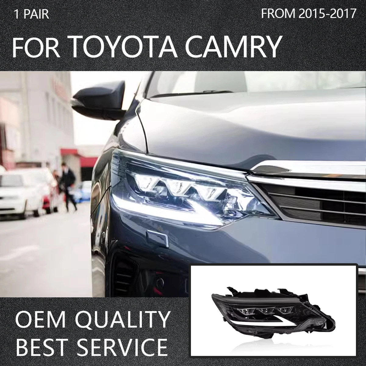 

YOFER Car Headlights For Toyota Camry 2015-2017 LED Car Lamps Daytime Running Lights Dynamic Turn Signals Car Accessories