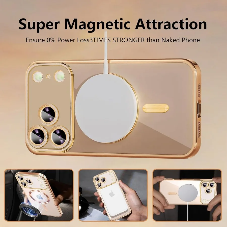 حافظة حماية مغناطيسية لهاتف iPhone 17 Pro مع درع شاشة الخصوصية وغطاء كاميرا كامل لتعزيز الأمان والسقوط