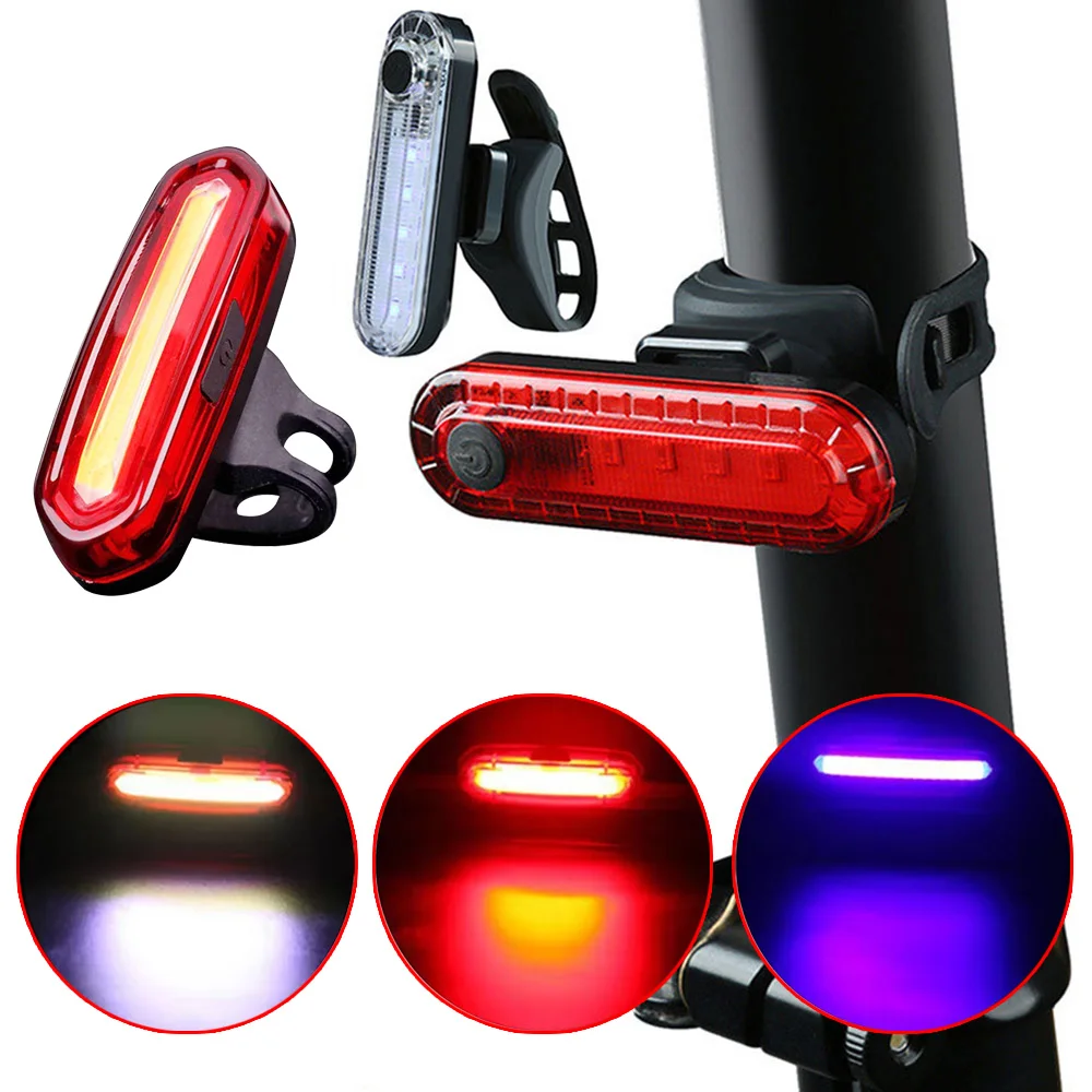 

USB Rechargeable COB Bike Taillight Road Cycling Warning Light Long Lasting Night Riding Safety Light High Luminosity Waterproof
