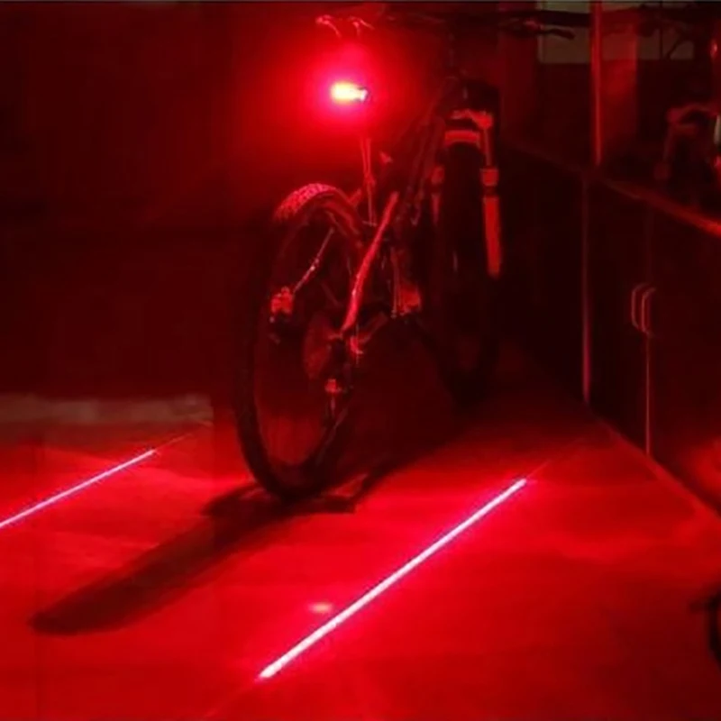 Xe Đạp 2 Đường Song Song Laser 3 Chế Độ Đèn LED Cảnh Báo Đèn Xe Đạp Đèn Flash Họa Tiết Rằn Ri Nét Ta 016RAR Đêm Đi Xe Đạp Thiết Bị