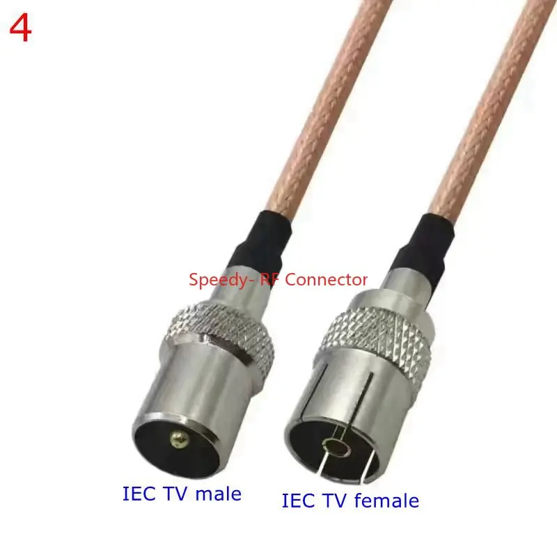 75Ohm RG179 Cable IEC TV To F Male Female Connector 75Ω RG-179 IEC TV To IEC TV Right Angle RF Extension Low Loss Fast Delivery