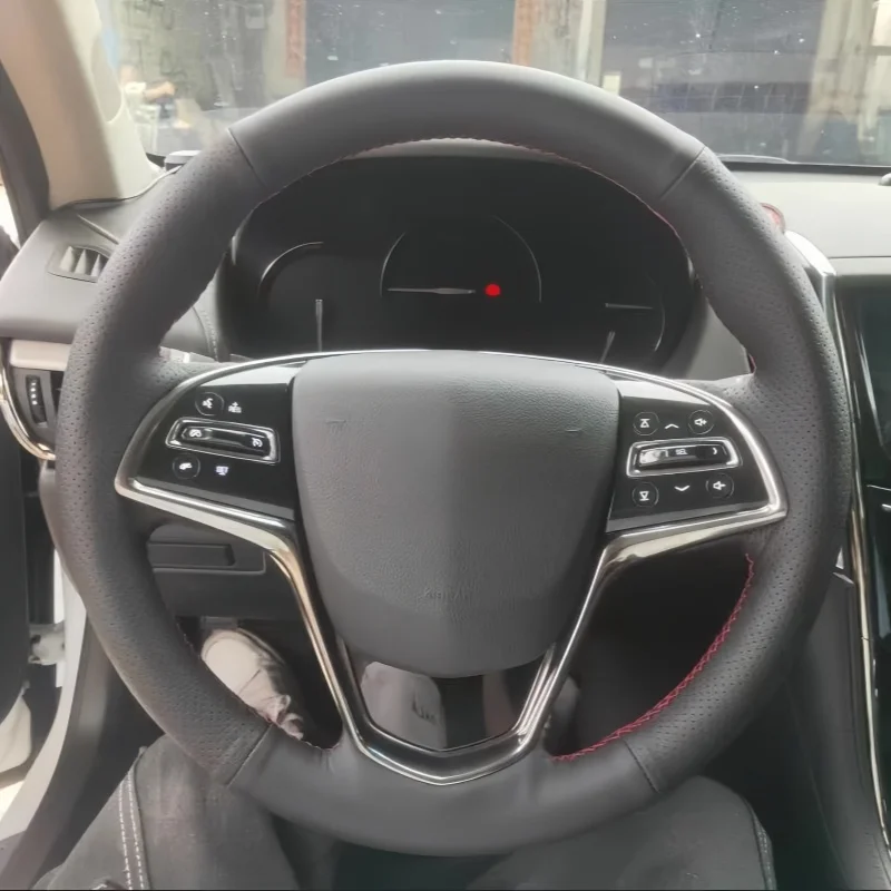 

Чехол рулевого колеса автомобиля натуральная кожа для Cadillac ATS ATS-L 2013-2019 CTS 2014-2017 Автомобильная оплетка рулевого колеса, автомобильные аксессуары