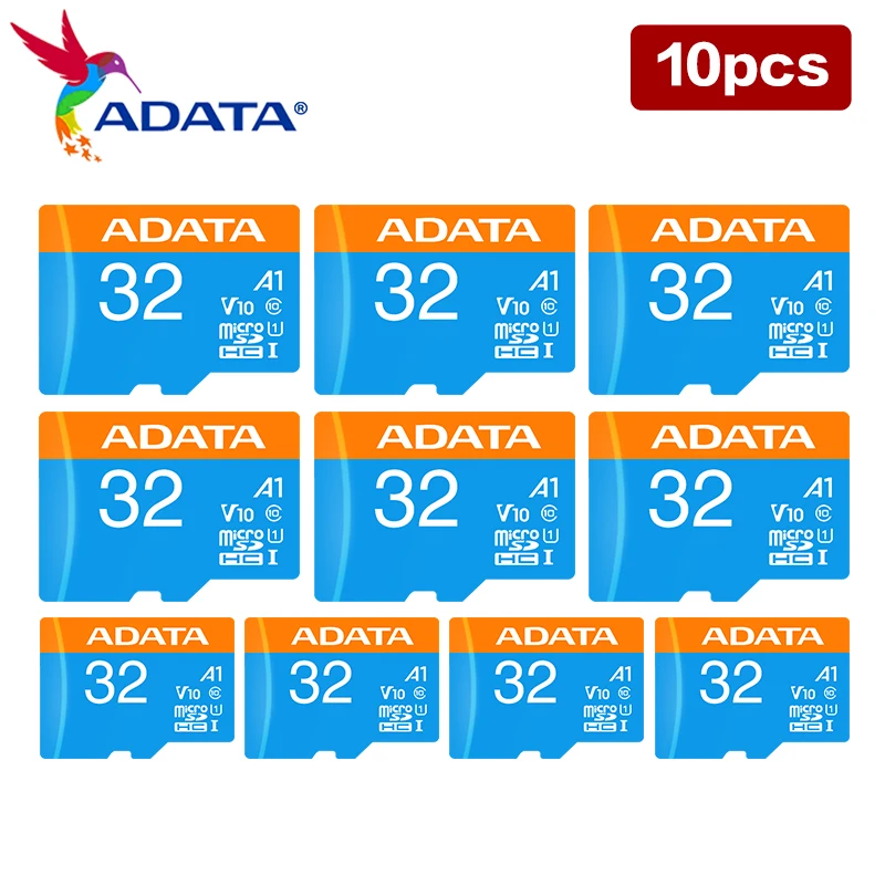 Imagem -02 - Adata-cartão de Memória Micro sd Original 32gb 64gb 128gb a1 V10 C10 Micro Sdhc Sdxc Memória Flash tf para Telefone pc 10 Pcs Lot