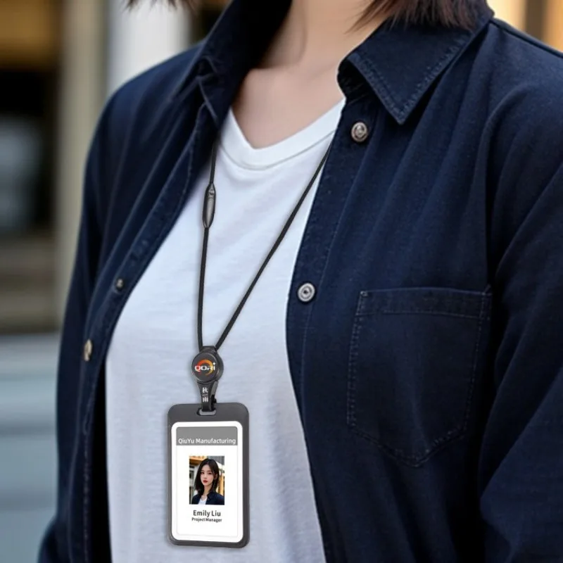 

Прозрачная выдвижная катушка для бейджа со шнурком — съемный держатель удостоверений личности для рабочих аксессуаров для медсестры