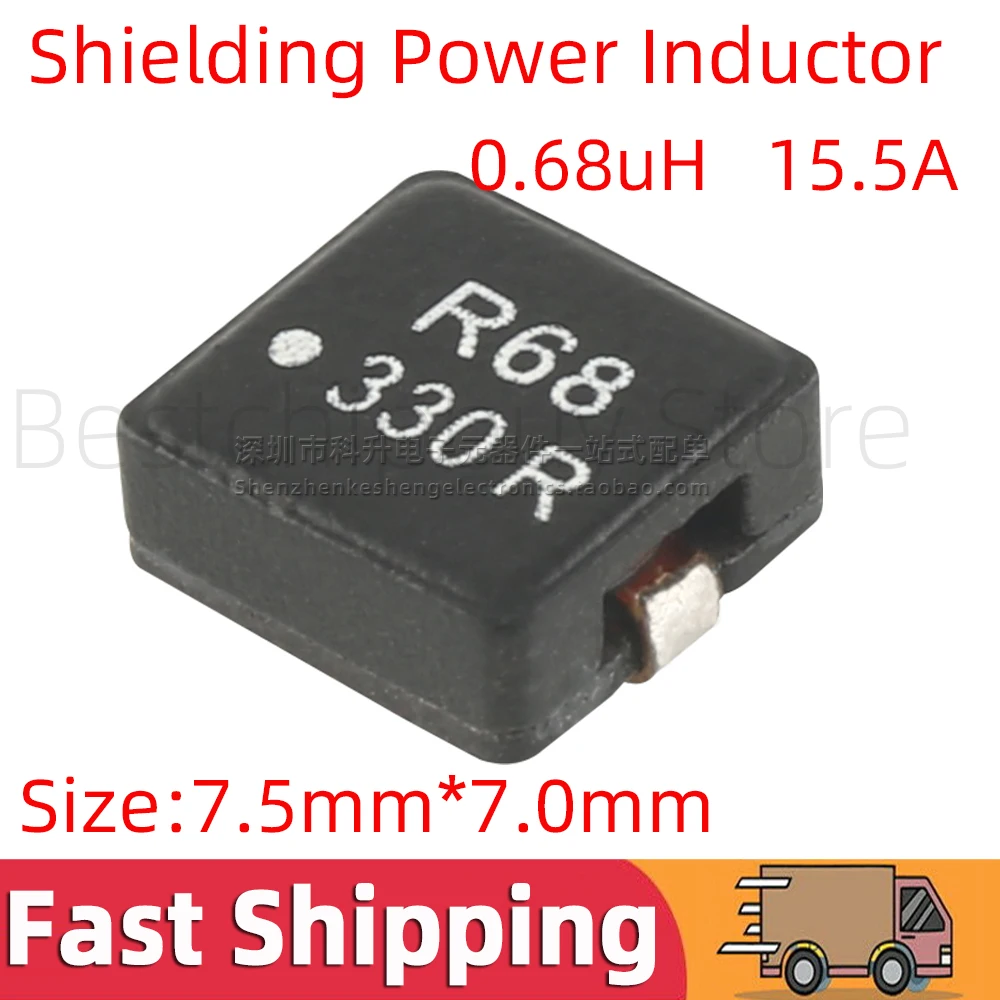 5pcs HAH83 R68 SMT Power Inductor Shielding Coil Inductance 0.68uH 15.5A High Current Shielded Filter 7.5*7.0mm HAH83-R68