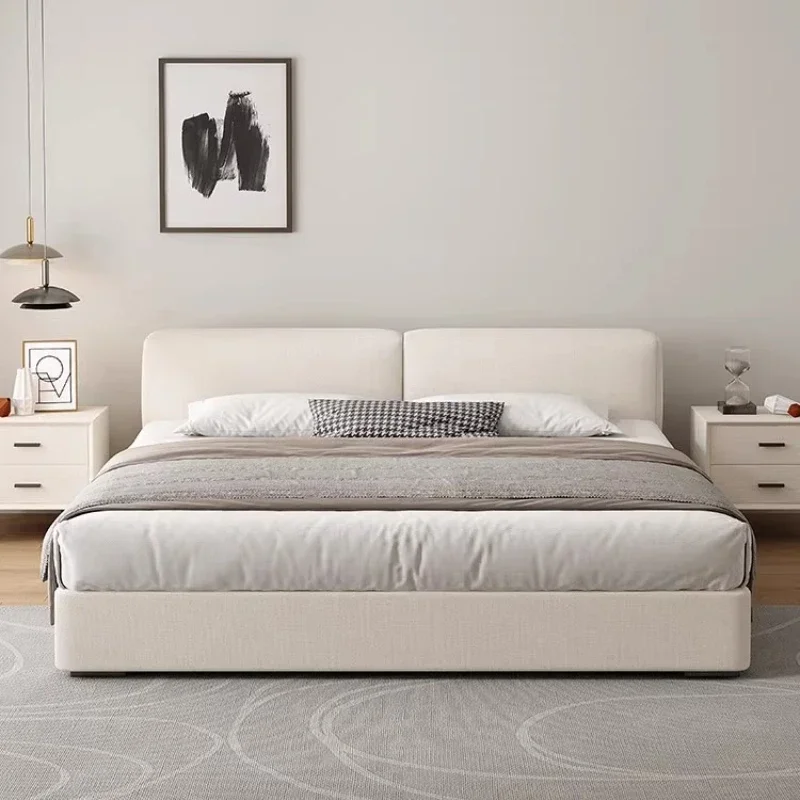 

White Minimalist Bed Modern Confortable Apartment Fashionable Master Bedroom Bed Twin Full Body Wedding Muebles Nordic Furniture