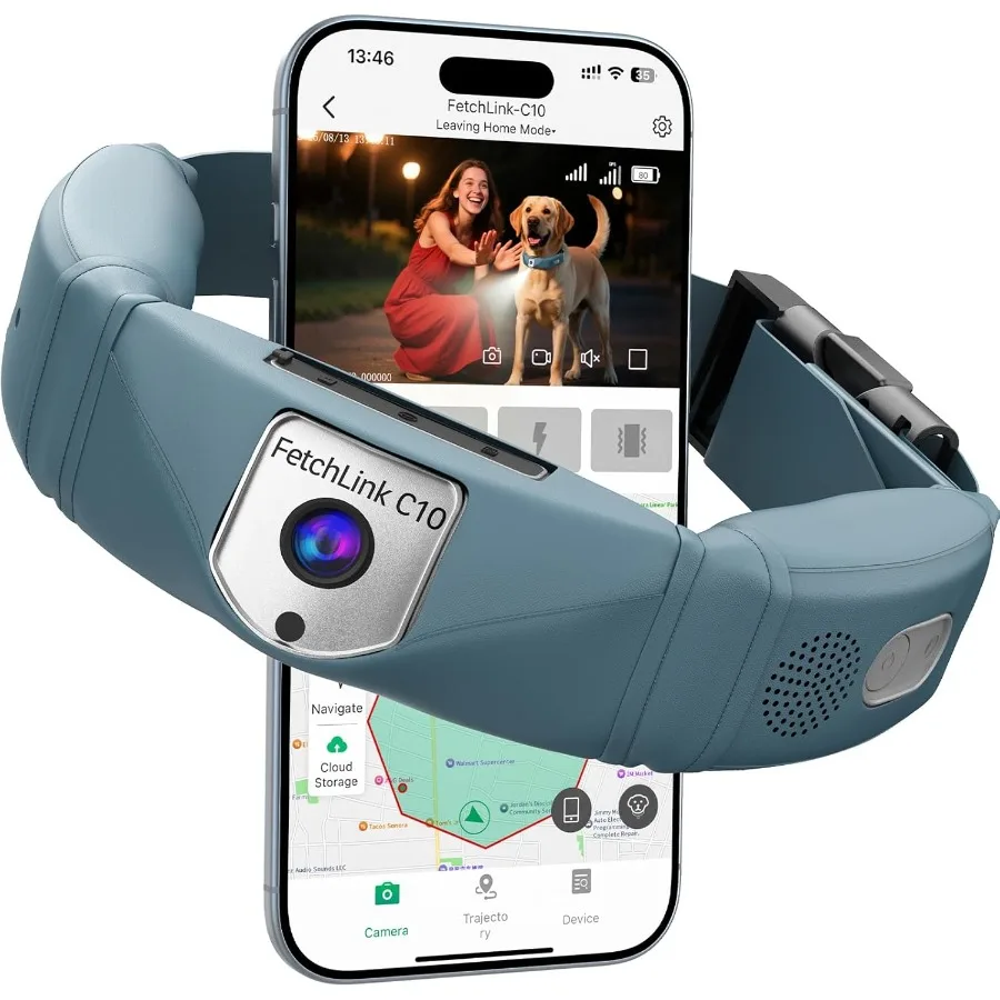 

Беспроводная система забора для собак, GPS-ошейник для забора для собак с камерой 2K, запись в реальном времени, виртуальный забор, GPS-трекер, двустороннее аудио, вода