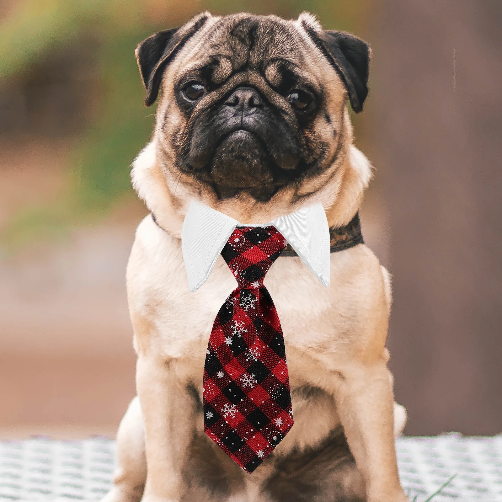 

Dog Saliva Scarf Tie Adjustable Pet Neckties Black Red Plaid M Size Bow Accessories Grooming Dog Bandana Large Dogs Pet