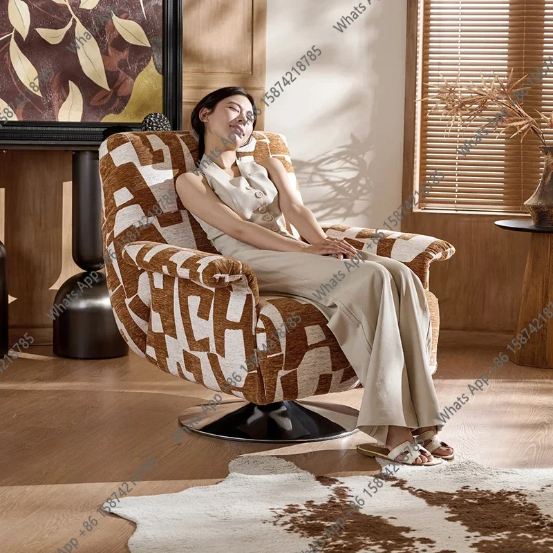 

62 Modern Single Sofa Chair Rotatable Living Room Comfortable Leisure Chair Simple Fabric Balcony Bedroom Household Lazy Chair