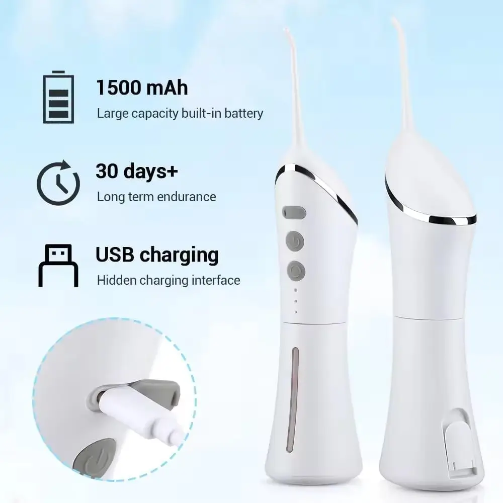 Oral, Power Dental, Dental portátil con boquillas y 3 modos, limpieza dental profesional, resistente al agua, recargable por USB Denta