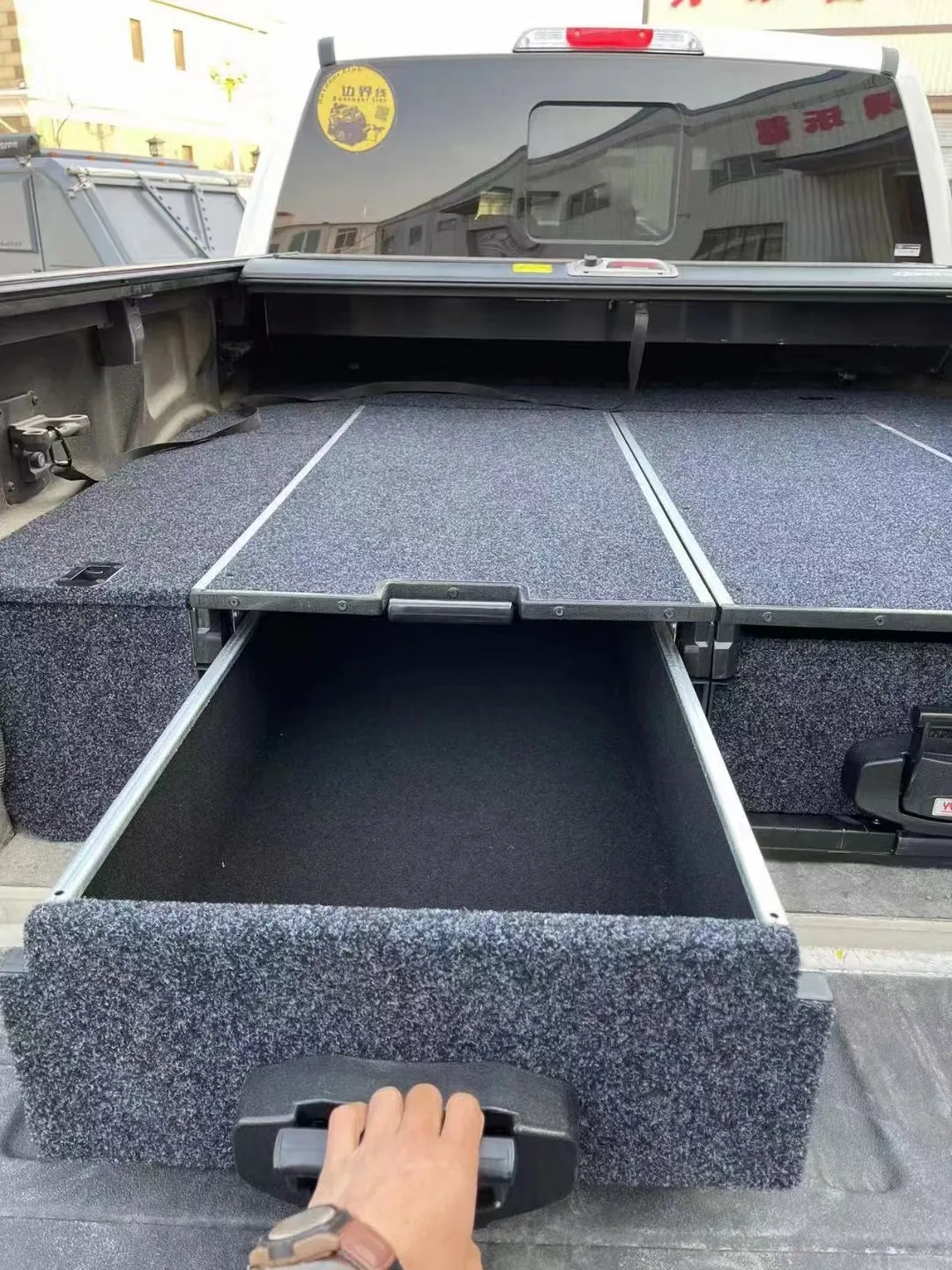 

Truck Bed Drawer Aluminum Bed Tool Boxes Slide Out Drawers Storage for F150 Tundra Ram 1500
