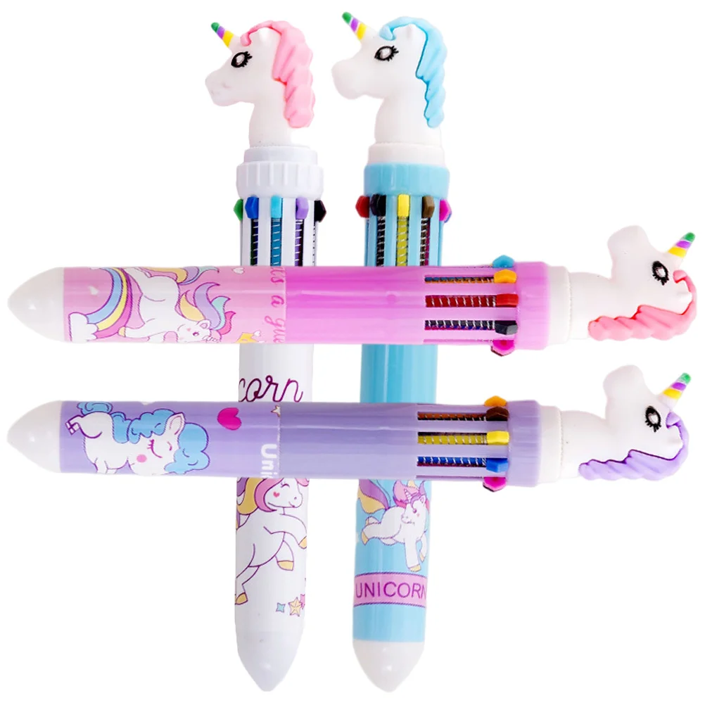 

4pcs Colored Ballpoint Pen Multi-function Multicolored Pens for Drawing Student Supplies Lightweight Portable Kawaii Pen Gift