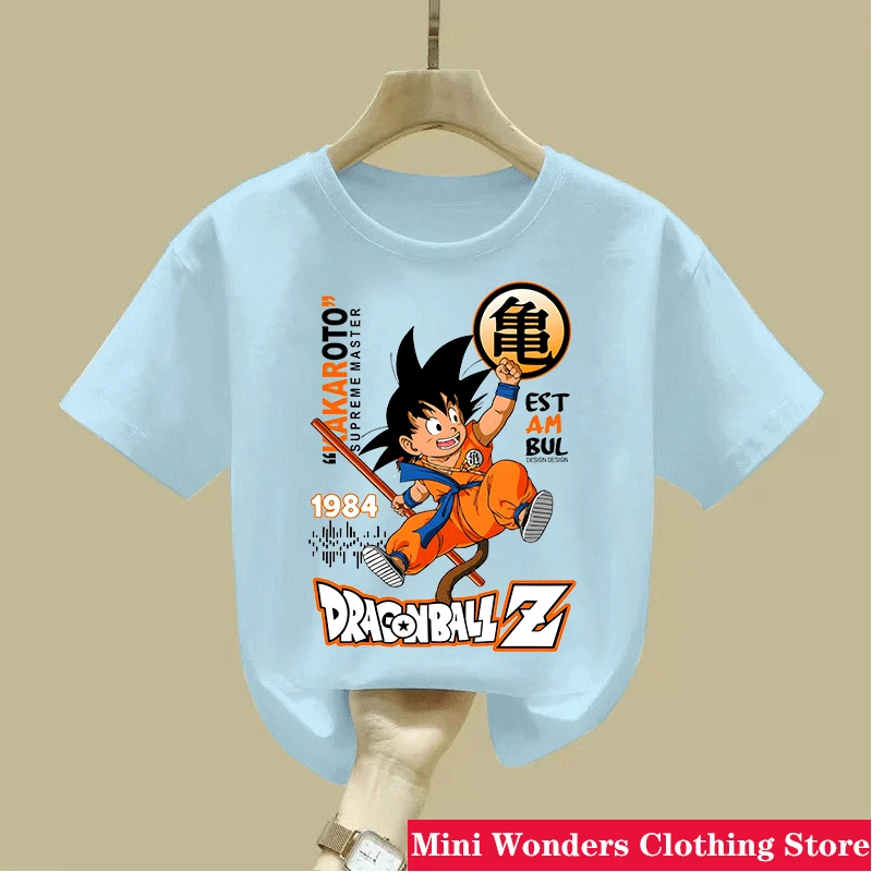 Dragon Ball Z Goku Kinder-T-Shirt, kurzärmliges T-Shirt mit Anime-Aufdruck, perfekt für Anime-Fans. Sommerliches, lässiges Baumwoll-T-Shirt – Detail 9