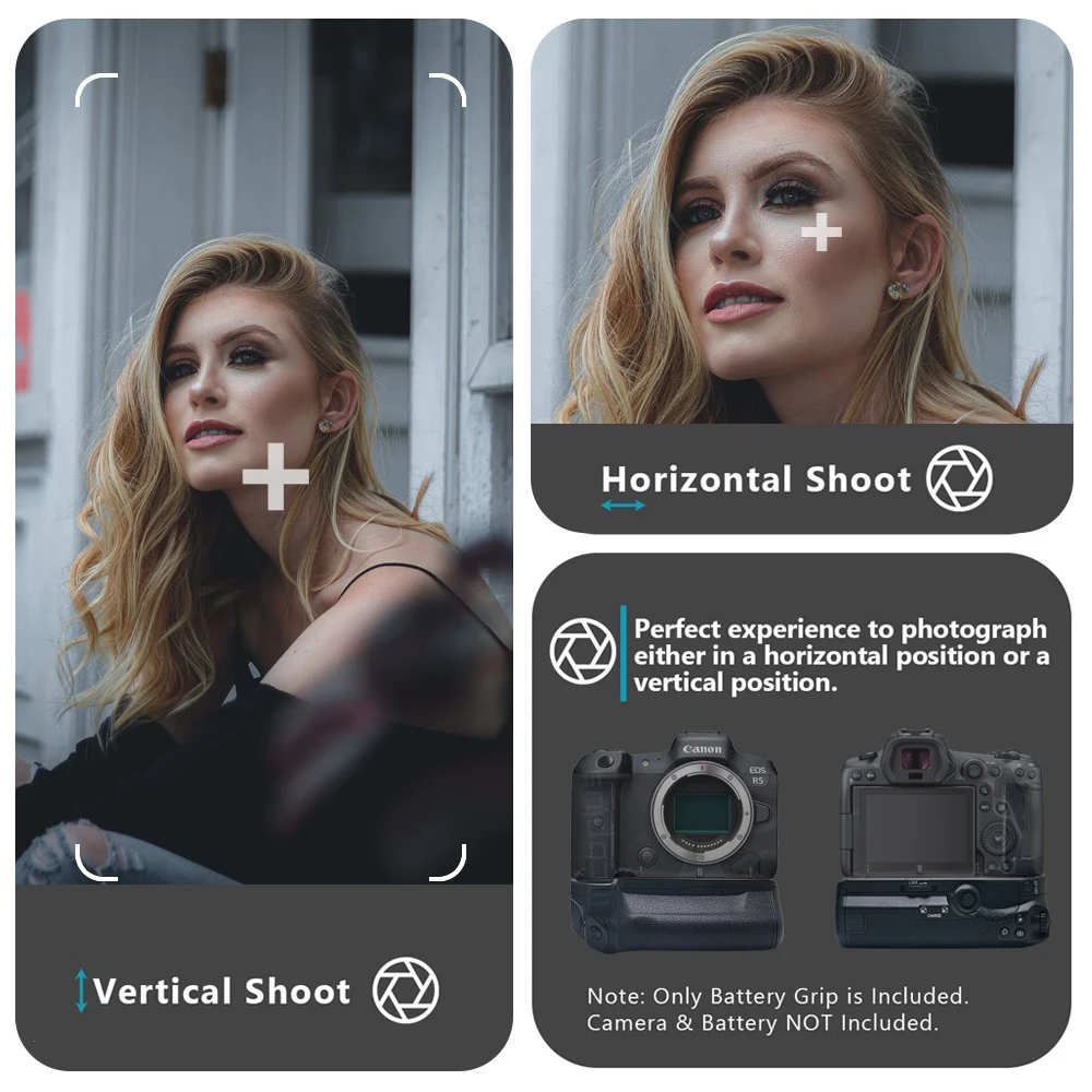 맥코플러스 수직 다기능 배터리 그립, 캐논 EOS R5 R5C R6 R6 Mark II 카메라용, BG-R10 BG-EOS R5/R6