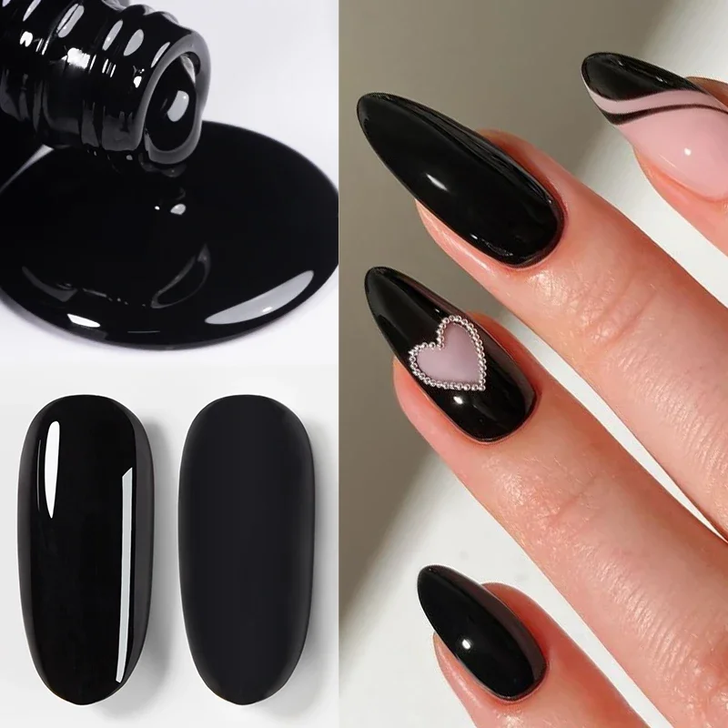 BOZLIN 18ML Pure White Dark Black Gel Nail Polish Semi Permanent Nail Art Manicure Soak Off LED UV Gel Varnishes
