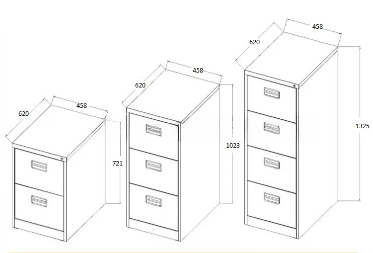 2017 Classic Black Plastic Handle Vertical File Cabinet