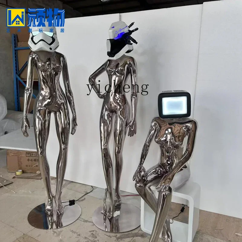 

ZK fiberglass cyberpunk style sculpture decoration modern simple floor ornament home decor home decoration accessories