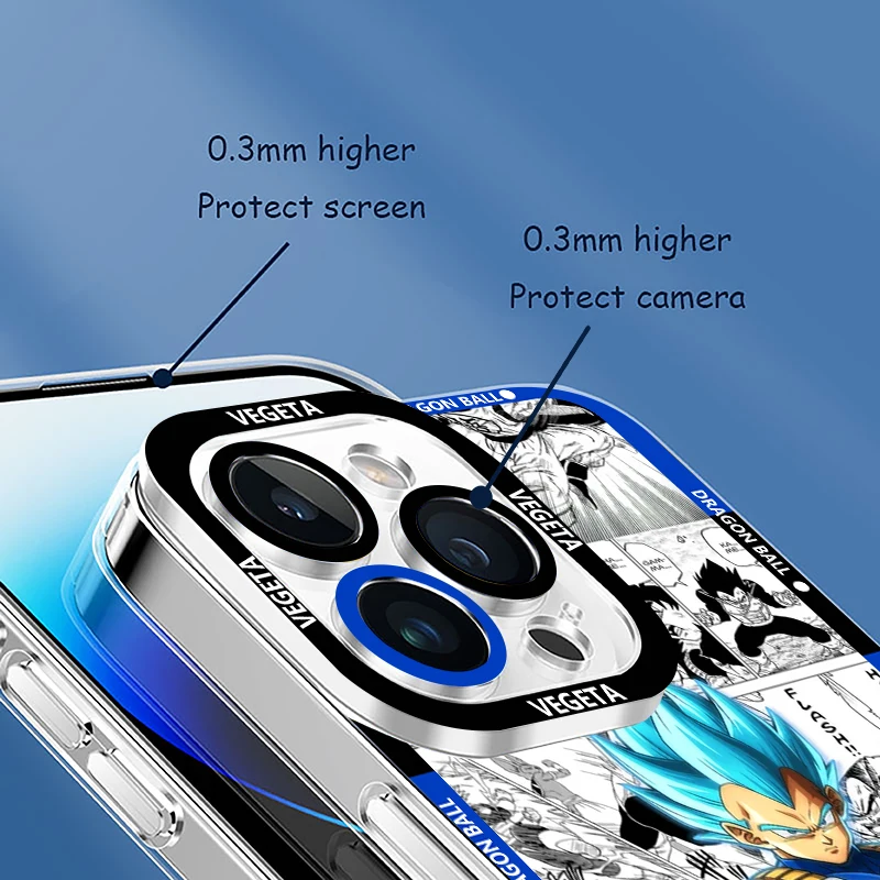 Dragon Ball Goku Vegeta For OPPO A98 A94 A92 A78 A76 A74 A72 A58 A54 A55 A36 A15 A9 5G Angel Eyes Transparent Phone Case