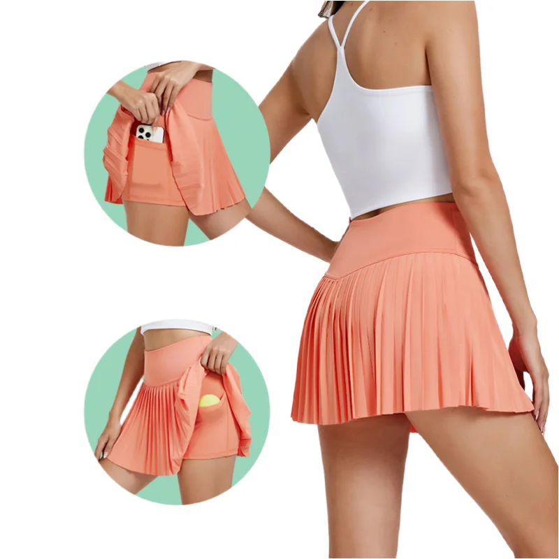 Women Pleated Tennis Skirts with Shorts High Waist Casual Mini Skirt Golf Skort Athletic Workout Pickball Running Skaters Skirts
