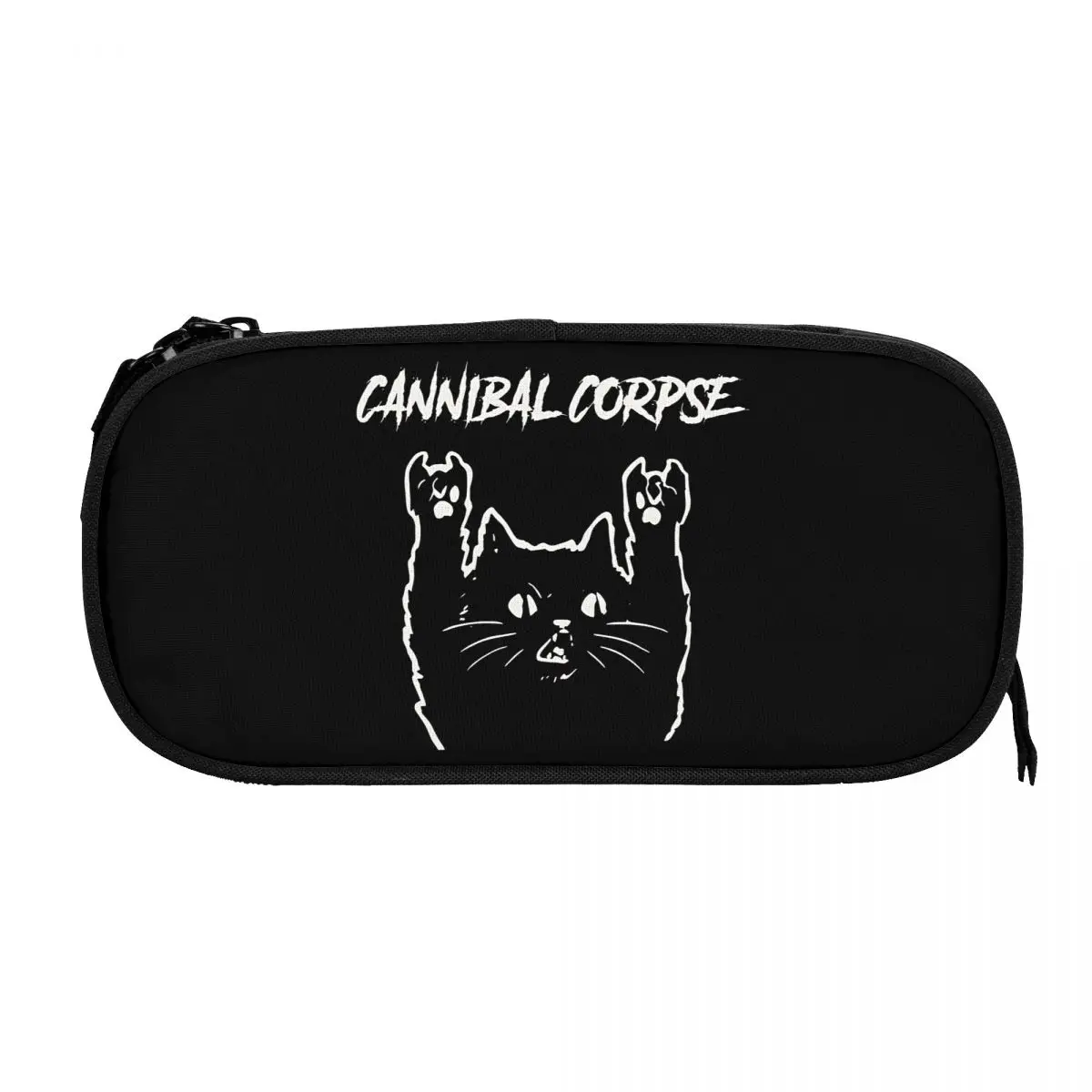 Death Metal Cannibal Corpse Pencil Case Fun Cat Pen Box Pencil Bags Student Large Storage Students School Cosmetic Pencilcases