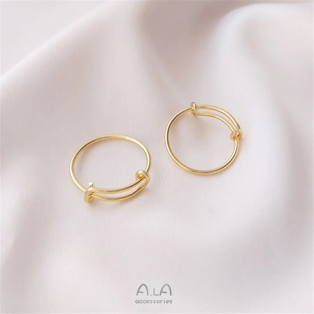 14K Gold-coated Diy Ring Hand-wound Adjustable Ring Plated with Real Gold Jewelry Material Accessories B697