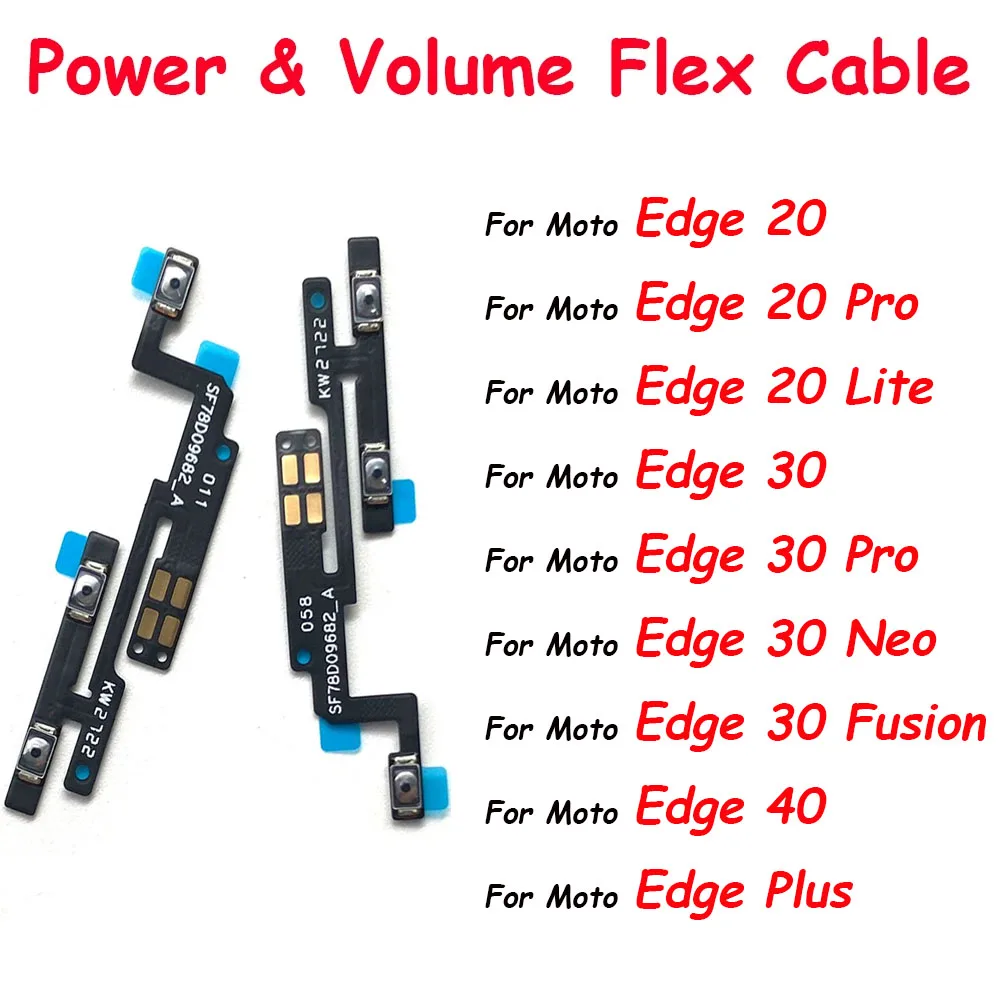 10Pcs，Power ON OFF Volume Camera Key Button Switch Flex Cable For Moto Edge 20 Lite Pro Edge 30 Fusion Neo Ultra Edge 40 Plus