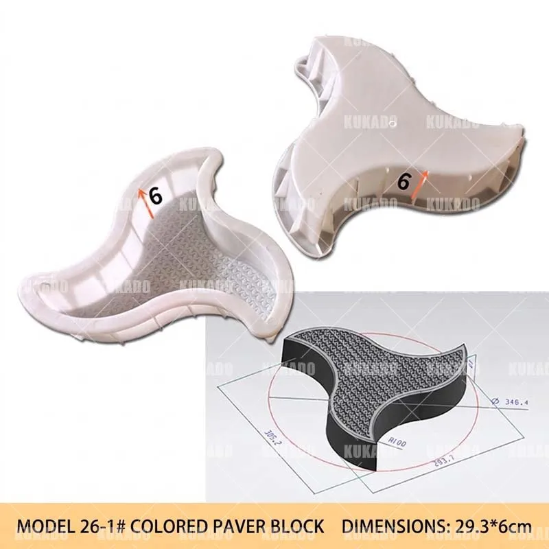 Decorative Rotating Colored Striped Paving Tiles Square Cement Bricks Garden Pathway Building Blocks Plastic Molds for Park Step