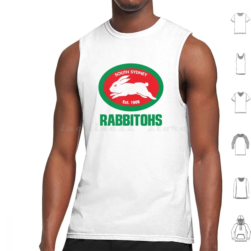 Rabbitohs-Sydney City Tank Tops Print Cotton Logo South