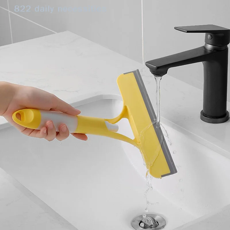 Cepillo limpiador de ventanas 3 en 1 con pulverizador para espejos de baño y ventanas, limpiador de ventanas de doble cara con escobilla de goma.