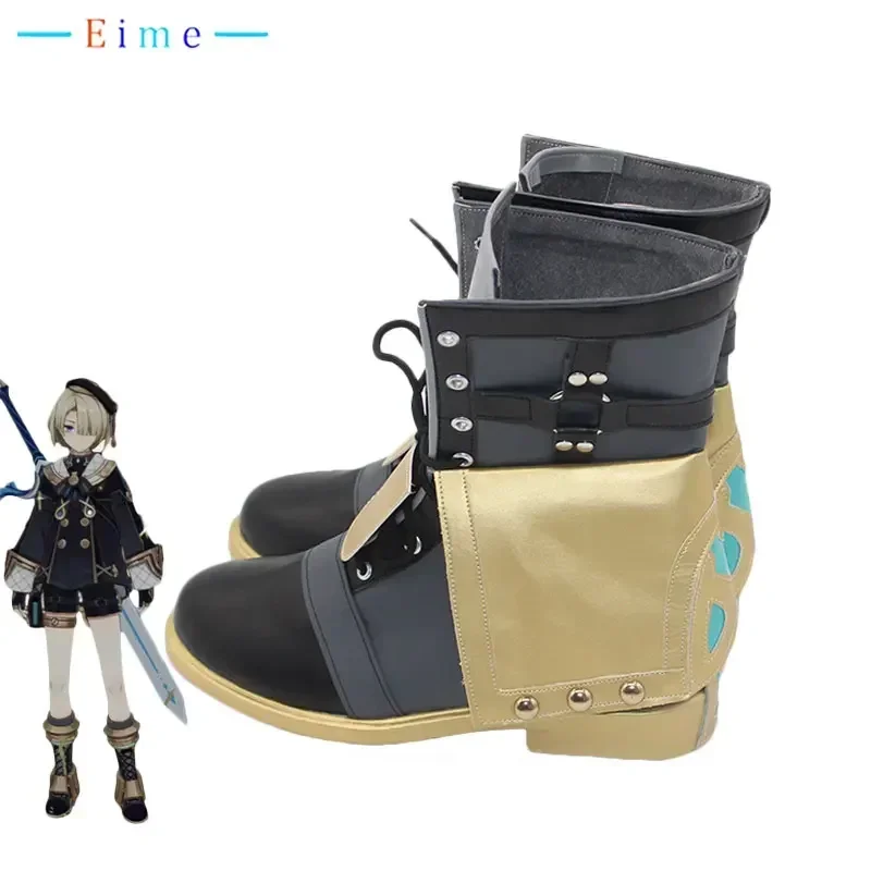 Genshin Impact Freminet Cosplay Shoes Game Cosplay Prop PU Leather Shoes Halloween Carnival Boots Big Size Custom Made