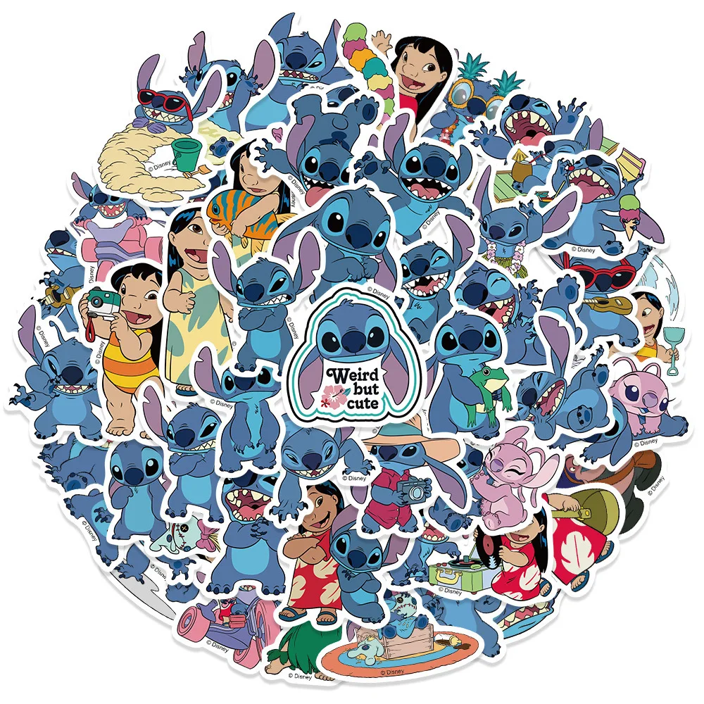 

10/30/50PCS Kawaii Disney Cartoon Lilo Stitch Stickers Laptop Guitar Skateboard Cute Anime Graffiti Decals Funny Children's toy