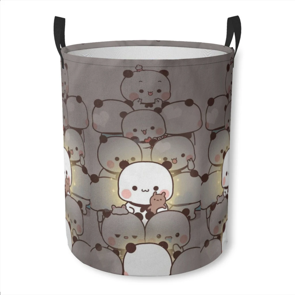 

Bundle Device Laundry Basket Panda Bear Hug Bubu Dudu Fabric Laundry Moving Folding Dirty Laundry Basket Cartoon