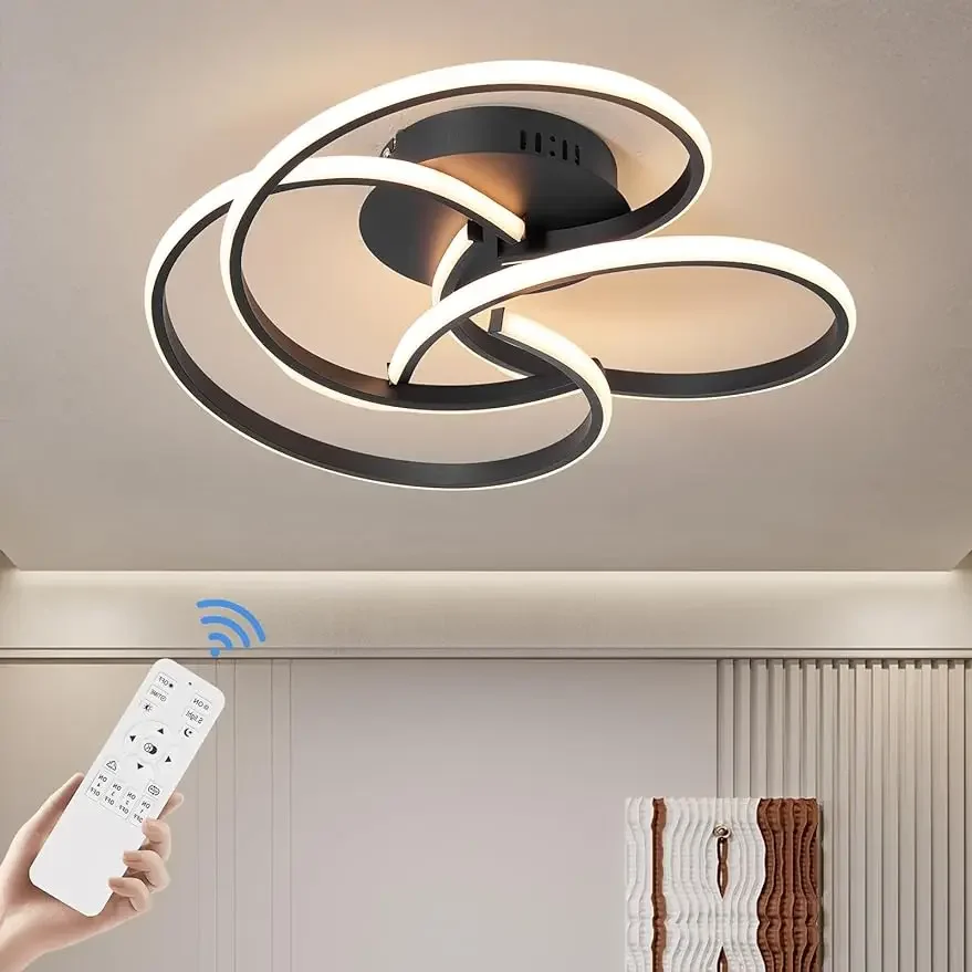 

Modern Ceiling Light, 42W Dimmable Close to Light Fixture with Remote Control, Flush Mount Led Ceiling Lamp for Bedroom