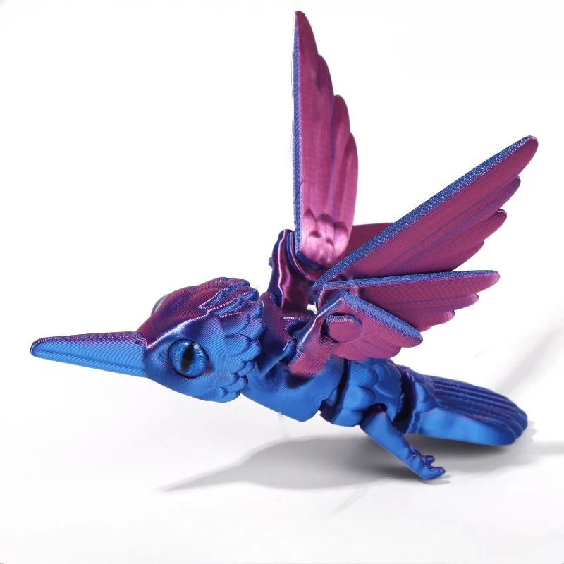 3D Printed Hummingbird Figurine Toy Model with Multi Color Simulates Bird Realistic Animal for Children's Gift or Desk Ornament