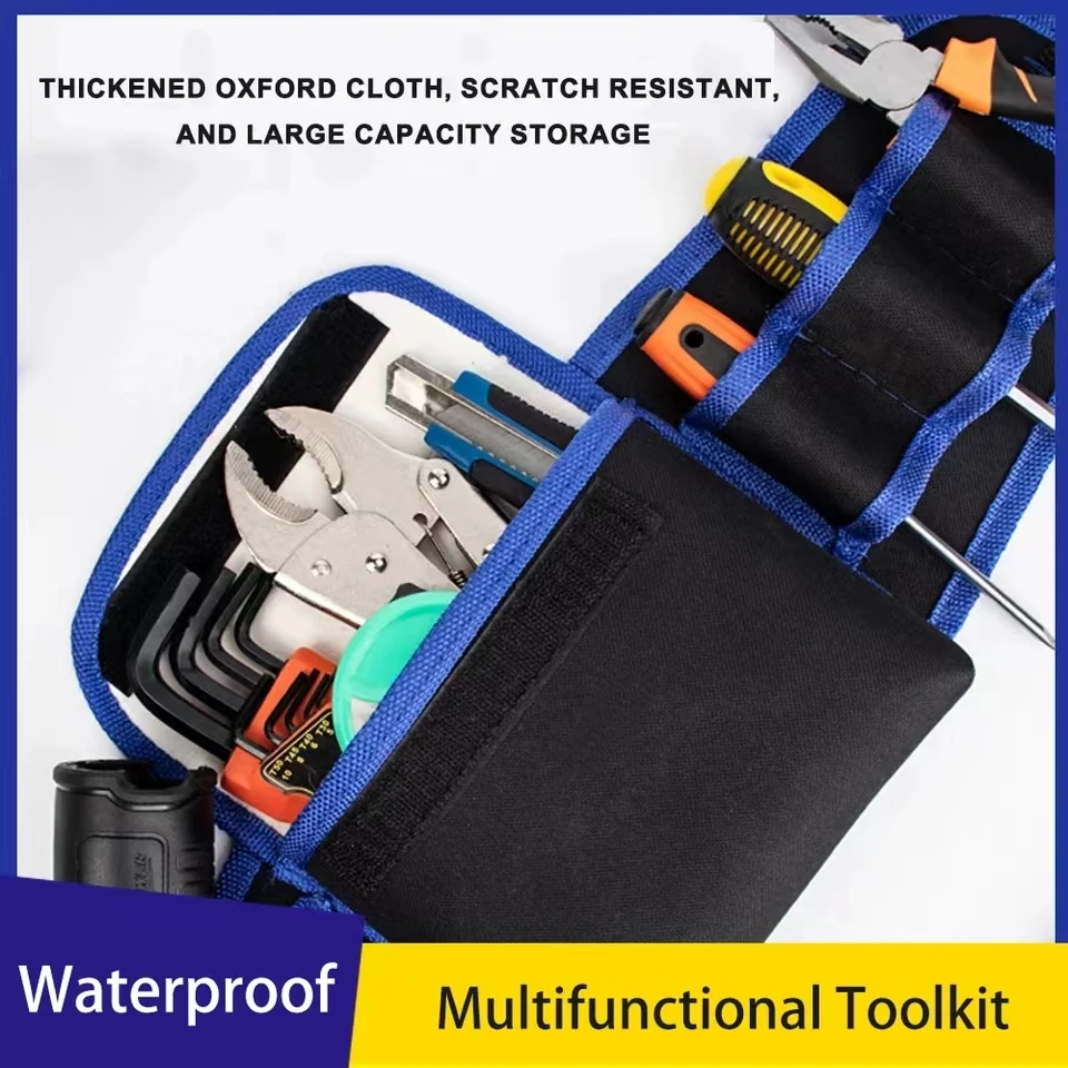 Waterproof Oxford Cloth Multifunctional Tool Kit Waist Hanging Electric Drill Bag Electrician Woodworking Bag