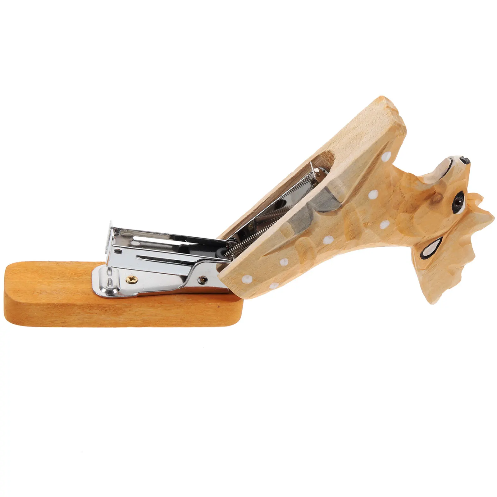 Animal Wooden Stapler Multifunctional Metal Desktop Decoration Office Supplies Mini Stapler Paper Organizer Kid Adult Stationery