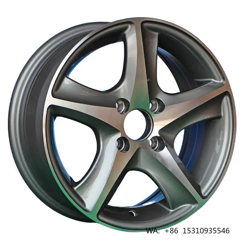 13/14 inch five spoke machined alloy rim 4x100 ET25/35/40 compact car aftermarket wheel