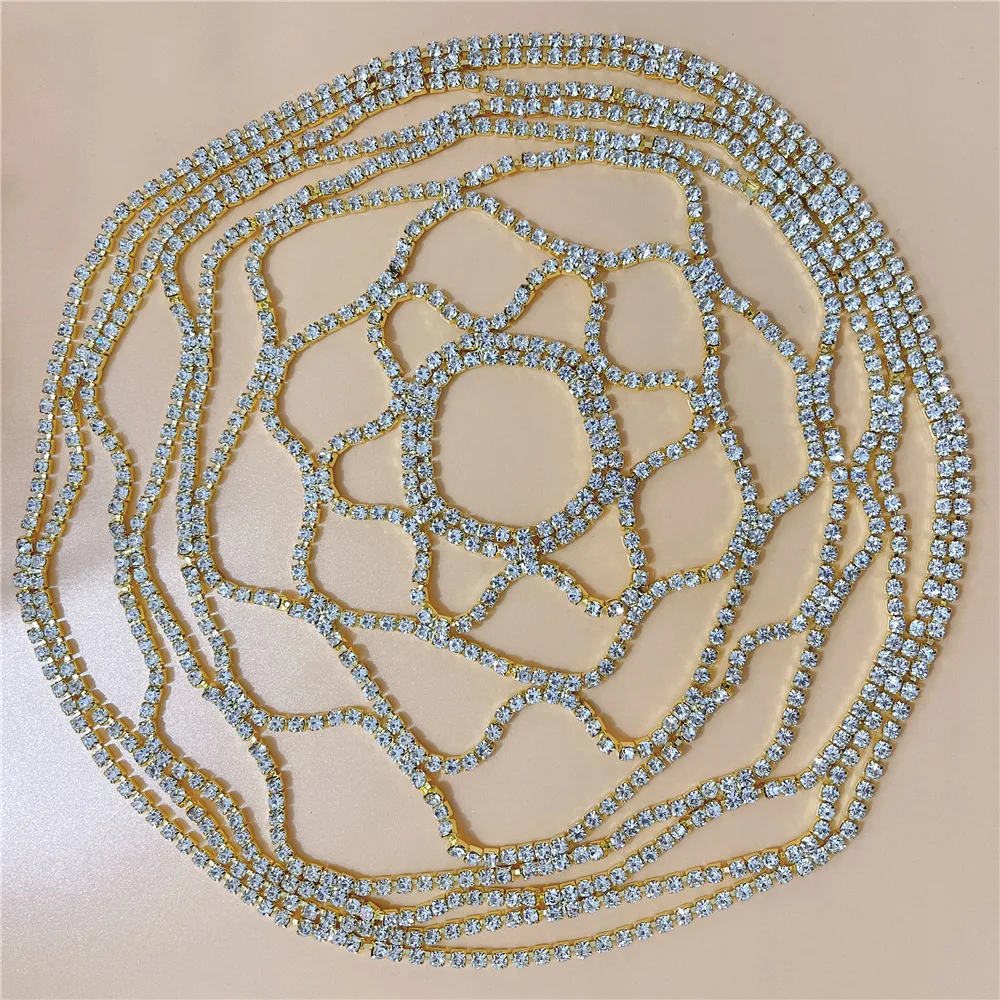2024 Hollow Wedding Rhinestone Head Chain Mesh Headpiece Bridal Jewelry Crystal Headband Head Cap Hat Luxury Hair Accessories