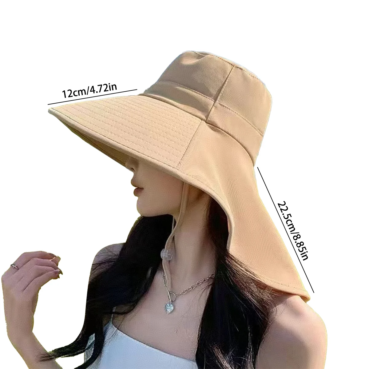 Full Face Sun Protection Hat Outdoor Women Summer Sunshade Visor Big Hat Fishing Hiking Travel Neckprotection Shawl Bucket Hats