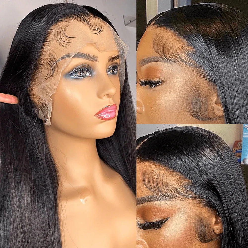 

13x6 Straight Lace Glueless Wig Human Hair Pre Plucked Lace Glueless Wigs No Glue Lace Front Closure Wig 13x4 Straight Human Hair