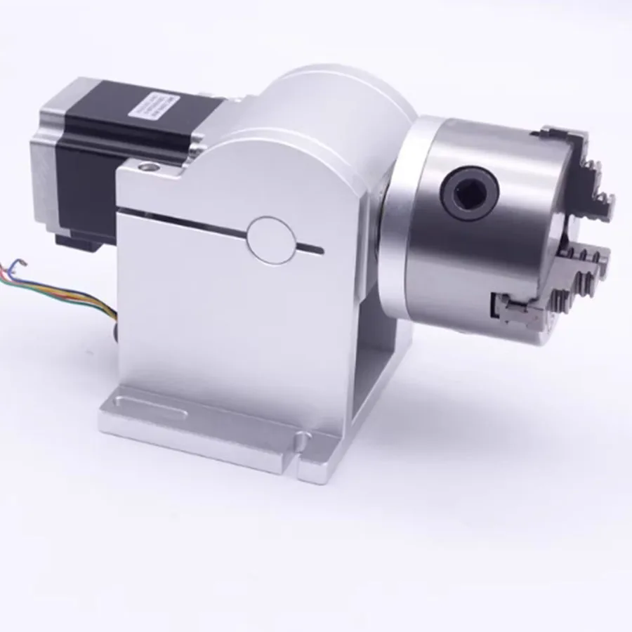 

D80 short laser marking machine rotating motor shaft rotating fixture three jaw clamping worktable manual clamping