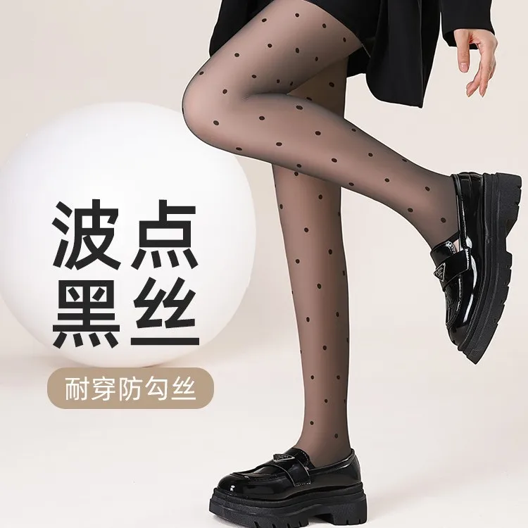 

New polka dot black silk anti-hook silk autumn and winter sexy and thin Spice girls pantyhose stepping socks 2025 new