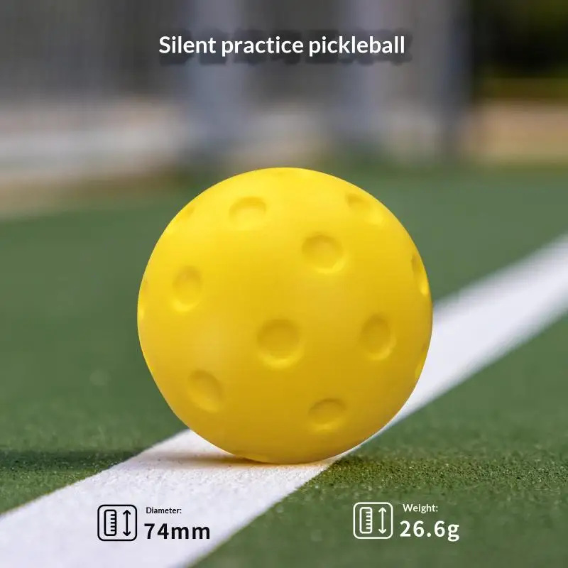 

Silent Pickleball Balls Quiet Foam Pickleballs Practice Balls with Exact Real Ball Bounce Soft PU Pickleball Ball for Indoor Use