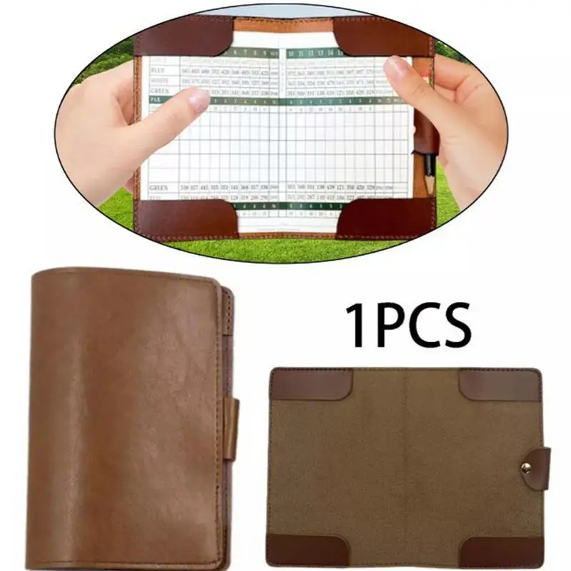 

Golf Scorebook Cover Scorecard Golf Book Track Sheet Cover Yardage Holder PU Portable Golf Scorecard Holder Sports Accessories